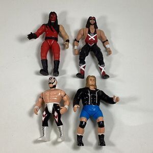 Vtg Wrestling Action Figure Lot Kane Raven Rey Mysterio Xpac 6" Jakks WCW
